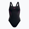 Damen-Einteiler Badeanzug Speedo Placement Muscleback anthracite/clover 6