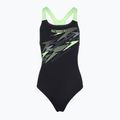 Damen-Einteiler Badeanzug Speedo Medley Logo Medalist anthracite/clover