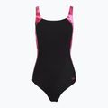 Damen-Einteiler Badeanzug Speedo Shaping LunaLustre Printed anthracite/ruby