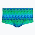 Herren Badeboxer Speedo ML Printed 13.5 cm Brief quilted triangles/lagoon blue