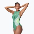 Damen-Badeanzug Speedo Ocean Flex Zip fortune green/pale clover 3