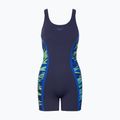 Damen-Einteiler Badeanzug Speedo Hyperboom Splice Muscleback Legsuit peacoat/sapphire