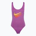 Einteiliger Damen-Badeanzug Nike Multi Logo U-Back fuchsia dream