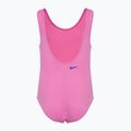 Nike Multi Logo U-Back einteiliger Badeanzug für Kinder in verspieltem Rosa 2