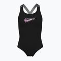 Einteiliger Schwimmanzug Kinder Nike Swim Girls Logo Tape Crossback black/playful pink/white/playful pink