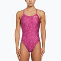 Einteiliger Schwimmanzug Damen Nike Hydrastrong Multi Print Cutout hot fuchsia