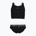 Zweiteiliger Kinder-Badeanzug Nike Logo Tape Crossback Midkini schwarz