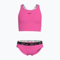 Zweiteiliger Kinder-Badeanzug Nike Logo Tape Crossback Midkini hyper pink