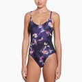 Nike Floral Blur V-Neck Damen-Badeanzug einteilig schwarz