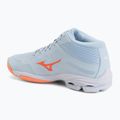 Damen-Volleyballschuhe Mizuno Wave Lightning Pro Mid blue finch/lava orange/flamingo coral 3