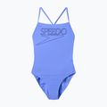 Damen-Einteiliger Badeanzug Speedo Endurance+ Logo Thin Strap Mondlicht Lavendel