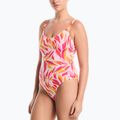 Damen-Einteiler Badeanzug Nike V-Neck desert pink