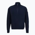 Herrenpullover Dovre Ribbed Knit Half Zip navy