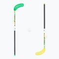 Unibros Fiber Floorball Set 10 Stöcke + 5 Bälle grün-gelb 02807