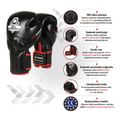 Bushido Boxhandschuhe mit Wrist Protect System schwarz Bb2-12oz 16