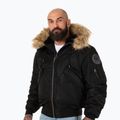 Herren Pitbull West Coast Harvest Hooded Bomber Winterjacke schwarz