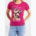 Shirt Damen Pitbull Synglasses Dog raspberry gold 4