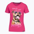 Shirt Damen Pitbull Synglasses Dog raspberry gold 5