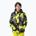 Kinder-Skijacke 4F schwarz-gelb HJZ22-JKUMN002