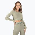 Damen Trainings-Langarmshirt MITARE Push Up Max Crop Top grün K084