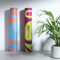 Yoga-/Fitnessmatte FORCEBAND Abstrakt Violett 4 mm violett/linde 3
