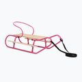 Metallschlitten HUMBAKA with backrest and footrests pink