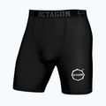 Herren-Kompressionsshorts Octagon Logo schwarz/weiss