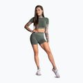 Damen-Trainingsshorts Gym Glamour Nahtlos khaki 2