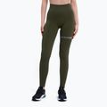 Training-Leggings Damen Gym Glamour push up dunkelgrün 399