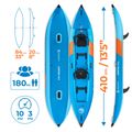 AQUASTIC Cortez 13'5" 410 cm blau 2-Personen aufblasbares Kajak 22