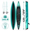 AQUASTIC Cortez 13'9" 420 cm grünes aufblasbares 2-Personen-Hochdruck-Kajak 22