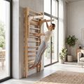 Sprossenwand mit Klimmzugstange XTREXO LW100 wooden 12