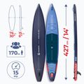 Set Paddleboard SUP aufblasbar AQUASTIC Touring Pro 14'0" dark blue 24