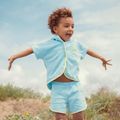 KID STORY Frottee-Set aus Bio-Baumwolle Shirt und Shorts in Himmelblau 11