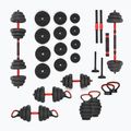 HMS SGN120 Pro Set 6W1 20kg Gewichte schwarz/rot