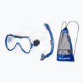 AQUA-SPEED Schnorchelset Enzo + Evo Maske + Schnorchel + Tasche blau