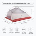 Naturehike Updated Cloud Up 3-Personen-Trekkingzelt hellgrau/rot 6