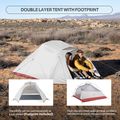Naturehike Updated Cloud Up 3-Personen-Trekkingzelt hellgrau/rot 10
