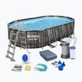 Bestway Power Steel Oval Pool Set 610 x 366 cm braun