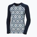 Damen-Thermoaktivshirt Helly Hansen Lifa Merino Midweight Graphic Crew navy star pixel 9