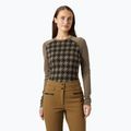 Damen Thermoaktivshirt Helly Hansen Lifa Merino Midweight Graphic Crew sepia houndstooth aop