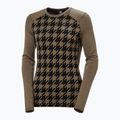 Damen Thermoaktivshirt Helly Hansen Lifa Merino Midweight Graphic Crew sepia houndstooth aop 5