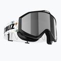 Skibrille Kinder Bliz Liner Jr black white logo/brown&silver mirror