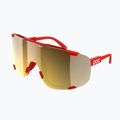 Sonnenbrille POC Devour prismane red/clarity road/Paartly sunny gold
