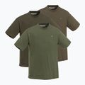 Pinewood Herren 3er-Pack T-Shirt grün/h.braun/khaki