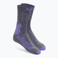 Damen-Trekkingsocken X-Socks Trek X Merino grau lila melange/grau melange