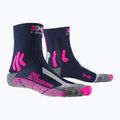 Damen-Trekking-Socken X-Socks Trek Outdoor mitternachtsblau/rosa/grau melange 4