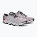 Herren On Cloud X 4 silber/flame Laufschuhe 9