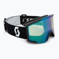 Skibrille SCOTT Shield black/white/aurora green/chrome