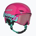 Kinder-Skihelm SCOTT Track + Gogle Factor Pro Combo neon pink/mint green